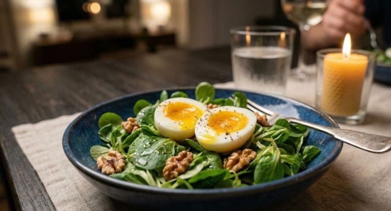 Plat avec de la mâche