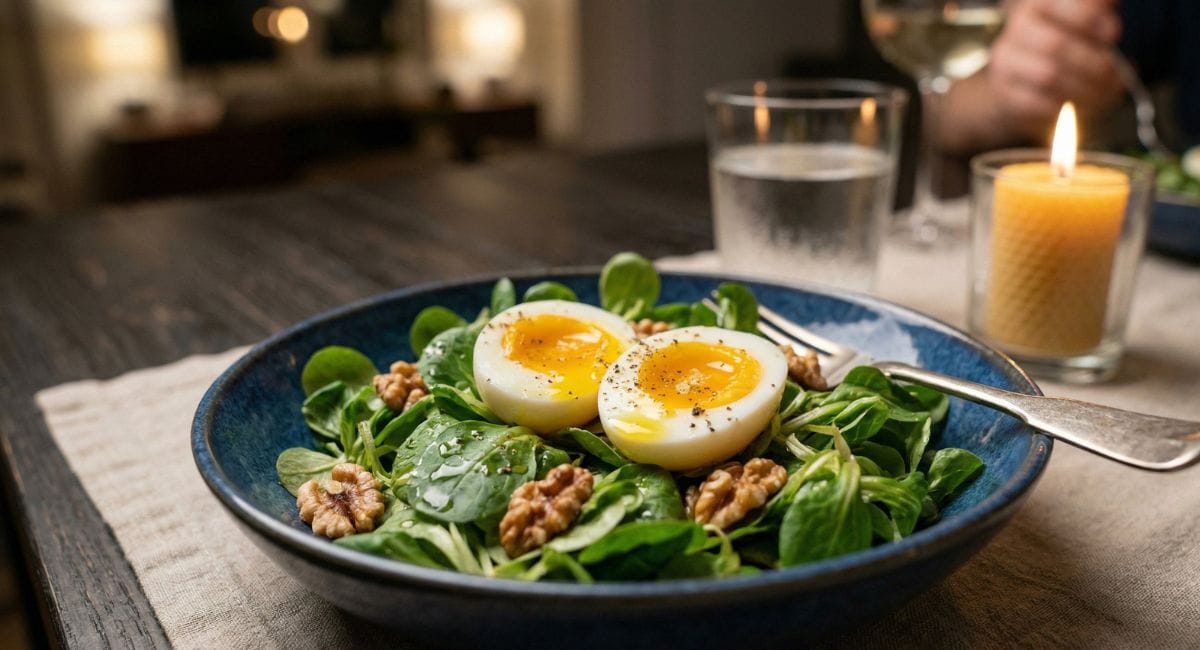 Plat avec de la mâche